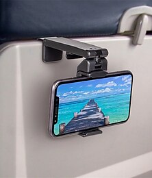 お買い得  -ユニバーサルな飛行中の飛行機用携帯電話ホルダーマウント。多方向デュアル360度回転でハンズフリー視聴。ポケットサイズで、飛行機旅行に必須のアクセサリーです。