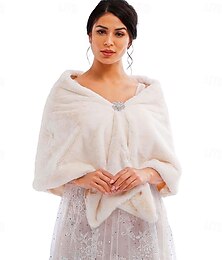 abordables -Châle et étole en fausse fourrure pour mariage pour femme, étole en fourrure de mariée, cape, écharpe en fourrure pour mariée et demoiselles d'honneur