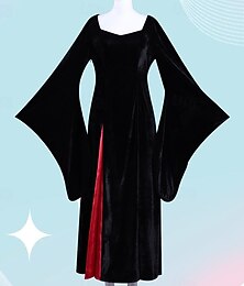 levne -Středa Addams Addamsova rodina Morticia Addamsová Šaty Kostým Krásné šaty gotický Filmové kostýmy for Dámské Dospělí předvečer Všech svatých Karneval Výkon Párty Šaty