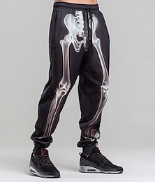 levne -Halloween Pánské Kostra Halloweenské kostýmy Tepláky Běžec Kalhoty Středně vysoký pas Stahovací šňůrka v pase Temný gotický styl Dovolená Streetwear Sportovní tepláky s kapsami Jaro Podzim 3D tisk