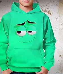abordables -Garçons 3D Graphique Dessin animé Sweat à Capuche manche longue Printemps Automne Mode Streetwear Enfants 4-12 ans À capuche Extérieur Occasionnel Quotidien Coupe régulière