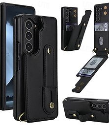 Χαμηλού Κόστους -τηλέφωνο tok Για Samsung Galaxy Z Fold 7 Z Διπλώστε 6 Z Fold 5 Z Fold 4 Αναποδογυρίστε το κάλυμμα Υποδοχή κάρτας Ανθεκτική σε πτώσεις Ρετρό PC PU δέρμα
