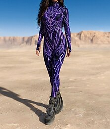 economico -Costumi zentai con motivi Costume Cosplay Body Stampa Costume di Carnevale Tuta Intera Per uomo Per donna Costume Sexy Halloween Costume per Performance Feste Mascherata Adulti