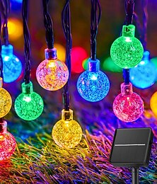 abordables -ampoule solaire guirlandes lumineuses extérieur 50 leds 7m boule de cristal lumière solaire 6.5m 30 leds extérieur ip65 étanche 8 modèles guirlandes lumineuses guirlandes de jardin solaires décoration