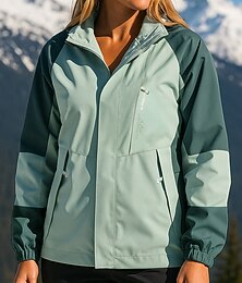 billige -Dame Softshell jakke Turjakke Hardshell jakke Utendørs Vanntett Vindtett Turantrekk Turklær Vår Høst Jakke Jakt Fisking Klatring Lapper Rosa Krem Rød