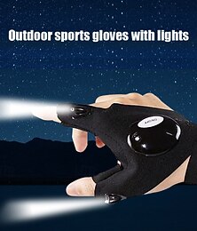 voordelige -visuitrusting accessoires handschoen met led vingerloze fiets handschoenen met verlichting handschoenen voor lichte vingers wanten kleding
