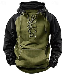 economico -Per uomo Felpa con cappuccio Felpa con cappuccio tattica Rosso bordeaux Nero Verde militare Blu marino Cachi Con Cappuccio Semplice Allacciato Cerniera Blocco di colore Sport & Outdoor Casuale