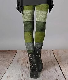 abordables -Femmes Pantalons Leggings Leggings confortables Streetwear Occasionnel Longueur complète Taille haute Bloc de Couleur Taille Élastique Imprimé Respirabilité Confortable Élastique Vacances Rue Tenue