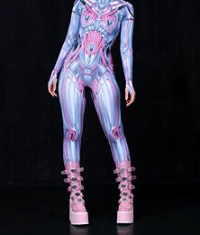 preiswerte -Gemusterte Zentai-Anzüge Cosplay Kostüm Bodysuit Drucken Karnevalskostüm Ganzkörperanzug Herren Damen Jungen Sexy Kostüm Halloween Kostüm für Leistung Party Maskerade Kinder Erwachsene