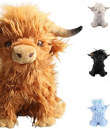 お買い得  -シミュレーションハイランド牛ぬいぐるみおもちゃ柔らかいぬいぐるみリアルな動物おもちゃハイランド牛かわいい子供用ギフトおもちゃ男の子女の子誕生日プレゼント