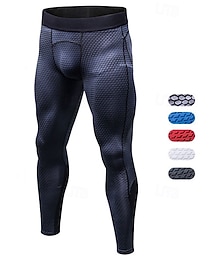 economico -Per uomo Pantaloni a compressione Leggings a Compressione Strato di base sportivo 3D Vita Alta Pantaloni Athleisure Palestra Allenamento Autunno Asciugatura Rapida Palestra Pallacanestro Atletico