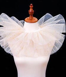 abordables -Rococo Victorienne Renaissance Col à volants en tulle Cirque Clown Déguisement Unisexe Halloween Carnaval Performance LARP Foire de la Renaissance Adultes Collier Toutes saisons