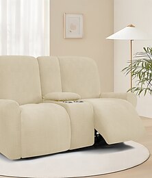abordables -Canapé inclinable 2 places avec coutures quadrillées 5x5 - fauteuil double moderne avec dossier bas pour le confort du salon