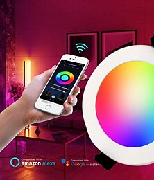 economico -luci da soffitto a led illuminazione da incasso wifi bluetooth, luce da soffitto a filo, luci a barattolo, cambio colore rgb, dimmerabili, per camera da letto, soggiorno, apparecchi di illuminazione