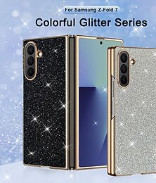 abordables -teléfono Funda Para Samsung galaxia Plegado en Z 7 Plegado en Z 6 Z Fold 5 Z Fold 4 Funda Trasera Brillo ostentoso brillante Antigolpes ordenador personal Cuero de PU