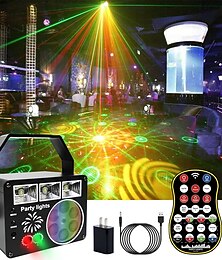 economico -Luci per feste con proiezione di motivi a LED, luci DJ 3 in 1 attivate dal suono, proiettore RGB con telecomando per karaoke domestico, compleanno, matrimonio, decorazione per pista da ballo
