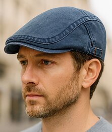 economico -berretto piatto da uomo in cotone lavato con visiera edera – cappello da guida newsboy con fibbia regolabile, stile vintage leggero e traspirante per golf, viaggi, attività all'aperto e uso quotidiano