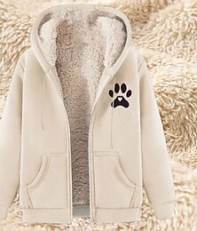 economico -Per uomo Felpa con cappuccio a zip intera Felpa con cappuccio e zip Giacca in Pile Felpa con cappuccio in pile Aalbicocca Nero Vino Rosso Blu Con Cappuccio Semplice Stampe Grafiche Zampa Cerniera