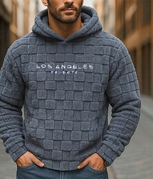 economico -Per uomo Felpa con cappuccio Felpa con cappuccio in pile Nero Bianco Blu marino Con Cappuccio Semplice Testurizzato Sport & Outdoor Casuale Quotidiano Streetwear Cool Abbigliamento Sportivo Autunno
