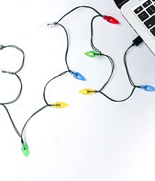 economico -Cavo di ricarica per telefono con luci natalizie a LED, cavo di ricarica per telefono con luci festive USB tipo C, cavo per lampadina a LED