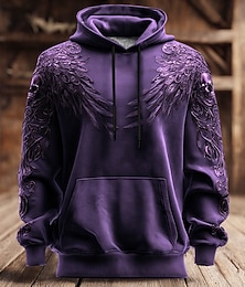 economico -Halloween Per uomo 3D Felpa Punk Esagerato Manica Lunga Girocollo Club Abbigliamento casual alla moda Nero Blu Coulisse 3D Autunno Inverno progettista