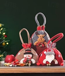 Недорогие -Набор рождественских подарочных сумок для кукол – 3/4/7 шт. конфет на шнурке &пакеты для яблок, пакеты для детских рождественских подарков, пакеты для сладостей в детском саду