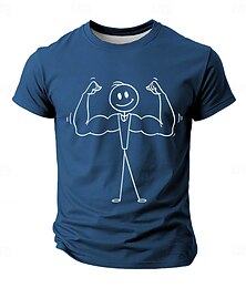 abordables -Homme Drôle T-shirt Manche Courte T-shirt Impression 3D Col ras du cou Chemise Mode Quotidien Rue Quotidien Noir Blanche Rouge Été Printemps Vêtement Tenue S M L XL XXL XXXL