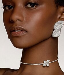 economico -Set di gioielli da sposa 2 Zircone Diamanti d'imitazione 1 Collana Orecchini Per donna Elegante Lusso Dolce Adorabile Retrò A foglia Prezioso Parure di gioielli Per Matrimonio Ospite di nozze
