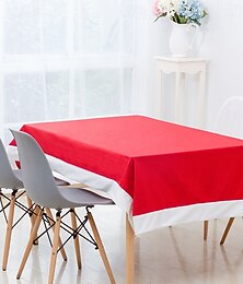 economico -tovaglia natalizia in tessuto non tessuto rosso per le feste, copritavolo da pranzo, decorazione natalizia perfetta, accessorio per feste stagionali, accogliente per la casa.
