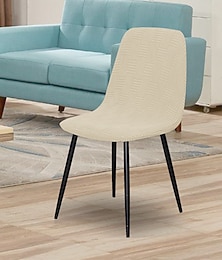 abordables -Housse de chaise coquille avec motif quadrillé 5x5, housse extensible pour chaises d'appoint ou de coiffeuse à dossier festonné