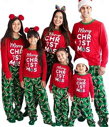 halpa -Joulupukki Perhe-joulupukki Yöasut Miesten Naisten Poikien Tyttöjen Perheeseen sopivat asut Makea Kuvitettu Kuvio Aikuiset Lasten Joulu Uusi vuosi jouluaatto Koti vaatteet Toppi Housut