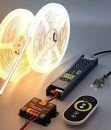 billiga -24V CCT COB LED-remslampsats 65,6 fot (2 * 32,8 fot) 2700k-6500k dimbar vit skärbar LED-remslampa CRI 93 med fjärrkontroll och strömförsörjning för sovrumsinredning