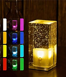 お買い得  -LEDアクリルクリスタルバブル充電創造性パーソナライズレストランKTV雰囲気テーブルランプベッドサイドランプ小さなナイトライト装飾テーブルランプUSB充電1個