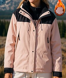 abordables -Mujer Chaqueta para senderismo Chaqueta térmica Chaqueta 3 en 1 Al aire libre Térmico Impermeable Resistente al Viento Templado Trajes de senderismo Ropa de senderismo Invierno Otoño Camiseta Pesca