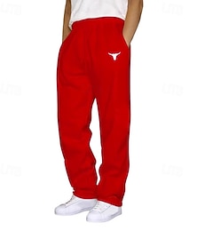 levne -Pánské Tepláky Kalhoty Tepláky s rovnými nohama Šňůrky Kapsy Elastický pas Kráva Pohodlné Outdoorové sporty Denní Módní Na běžné nošení Černá Fialová Lehce elastické