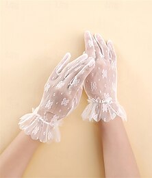 halpa -Pitsi / Tyll Rannepituus Käsine Tyylikäs / Klassinen tyyli / Pitsi Kanssa Puhdas Väri Häät / Juhlakäsine