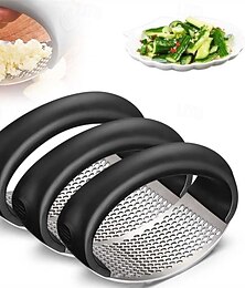 halpa -3 kpl ruostumattomasta teräksestä valmistettua valkosipulipuristinta, keinuvipu, manuaalinen valkosipulinmurskain &lihamylly, kädessä pidettävä valkosipulinpuristin ergonomisella muotoilulla helppoa