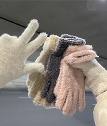 billige -Dame 1 par Fingerspisser / Vinterhansker Gatemote / Utendørs Hansker - Ensfarget Full Finger