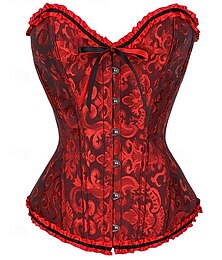 halpa -Naisten Muotoileva korsetti vyötärön korsetti Muotilevat asut Seksikäs korsetti Seksikäs Makea Puhdas väri Pitsi Loma Juhla Katu Hihaton Korsetti Musta Valkoinen Rubiini Kevät Syksy Räätälöity