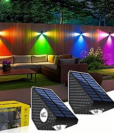 economico -illuminazione a LED alimentata a energia solare per muri da giardino, luci da parete per esterni, faretti impermeabili, luci a scoppio e luci per la pulizia delle pareti, 1 pezzo