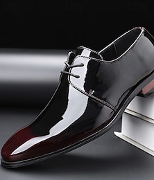 preiswerte -Oxford-Schuhe aus Lackleder für Herren – schwarze Schnürschuhe für formelle Anlässe für Hochzeiten, Geschäftstreffen und Abendveranstaltungen