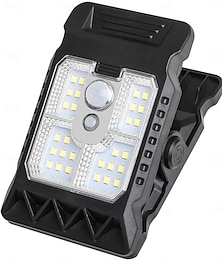 economico -luce solare da esterno con clip e sensore di movimento, luci solari da esterno impermeabili con clip, luce di sicurezza a 3 modalità, illuminazione di emergenza portatile per giardino, cancello,