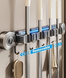 preiswerte -Saugmopphalter – Wandhaken ohne Bohren für Besen, Mopps und Reinigungswerkzeuge, Badezimmer-Aufbewahrungsregal für Türen