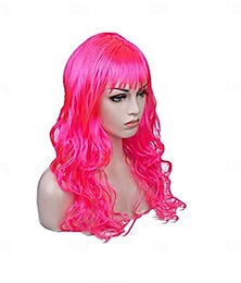 economico -parrucche lunghe colorate, parrucche ondulate per feste, parrucche colorate ricce per donne, decorazioni per feste di addio al nubilato, bomboniere, feste extra al neon