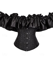 abordables -Femmes Corset Shapewear Serre-taille Gaine Sculptante Corset sexy Sexy Doux Couleur Unie Froncé Dos nu Vacances Rue Date Sans manches Corset Noir Blanche Beige Printemps Automne Coupe sur mesure