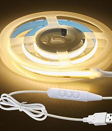 abordables -Lampe LED COB USB 5 V, 1 mètre, 320 LED, arrêt temporisé de 60 secondes, gradation à 6 niveaux, avec câble USB de 1,5 mètre, idéale pour la cuisine, la chambre à coucher, les fêtes, l'éclairage de