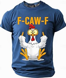 お買い得  -f-caw-f 面白い鶏、ユーモラスな雄鶏、失礼な T シャツ、半袖 T シャツ、3D プリント、クルーネック シャツ、ファッション、デイリー、ストリート、デイリー、ブラック、レッド、ブルー、夏、春、衣類、アパレル、S、M、L、XL、XXL、XXXL