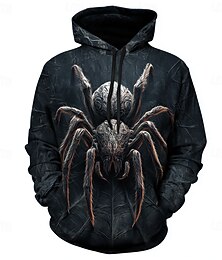 economico -Per uomo Ragno 3D Felpa con Cappuccio Felpa Cool Festa Girocollo Club Abbigliamento casual alla moda Nero 1 Nero Coulisse Autunno Inverno progettista
