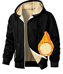 abordables -Hombre Sudadera Sudadera con capucha y cremallera completa Sudadera con cremallera Sudadera con capucha y cremallera Sudadera con capucha de lana Negro Vino Verde Ejército Azul Marino Marrón Con
