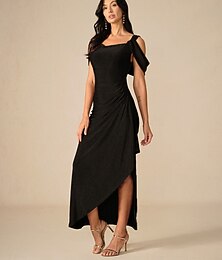 preiswerte -Damen Langes Kleid Maxikleid Partykleid Bodycon Elegant Party Geburtstag Club Normale Passform Einfach Ärmellos Träger Schwarz Sommer